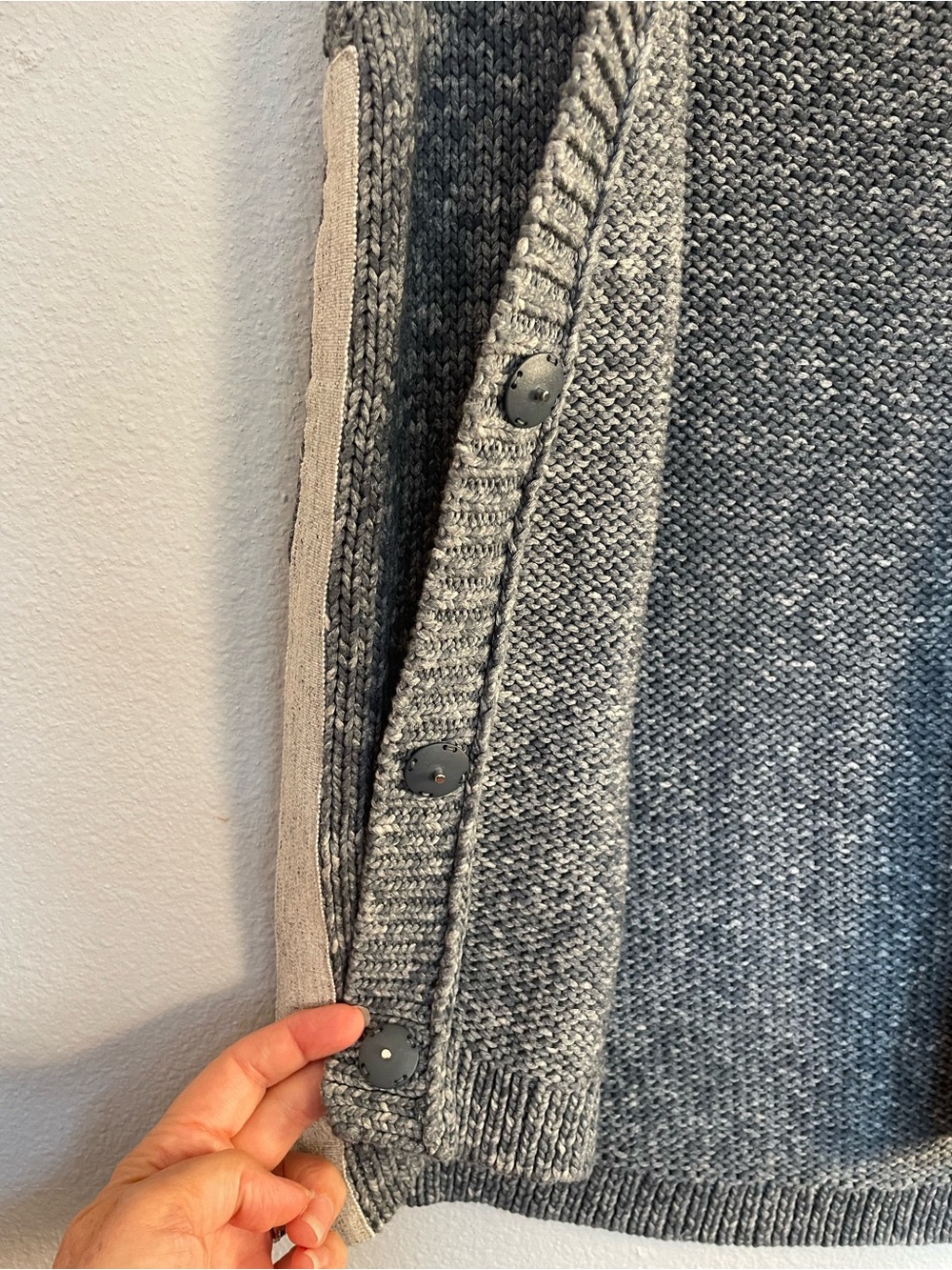 Lafayette 148 New York Gray/Blue Cotton Knit Side Zip Sweater Vest Small - Picture 6 of 10